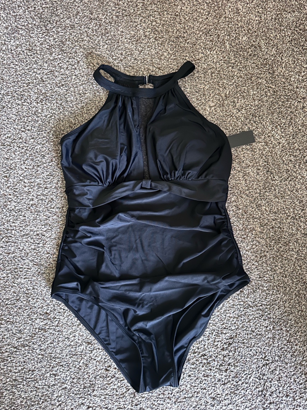 Women's Black High-Neck One-Piece Swimsuit